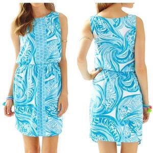 Lilly Pulitzer Floral Dress Size XS - Resort White Sea Ruffles Windward Teal